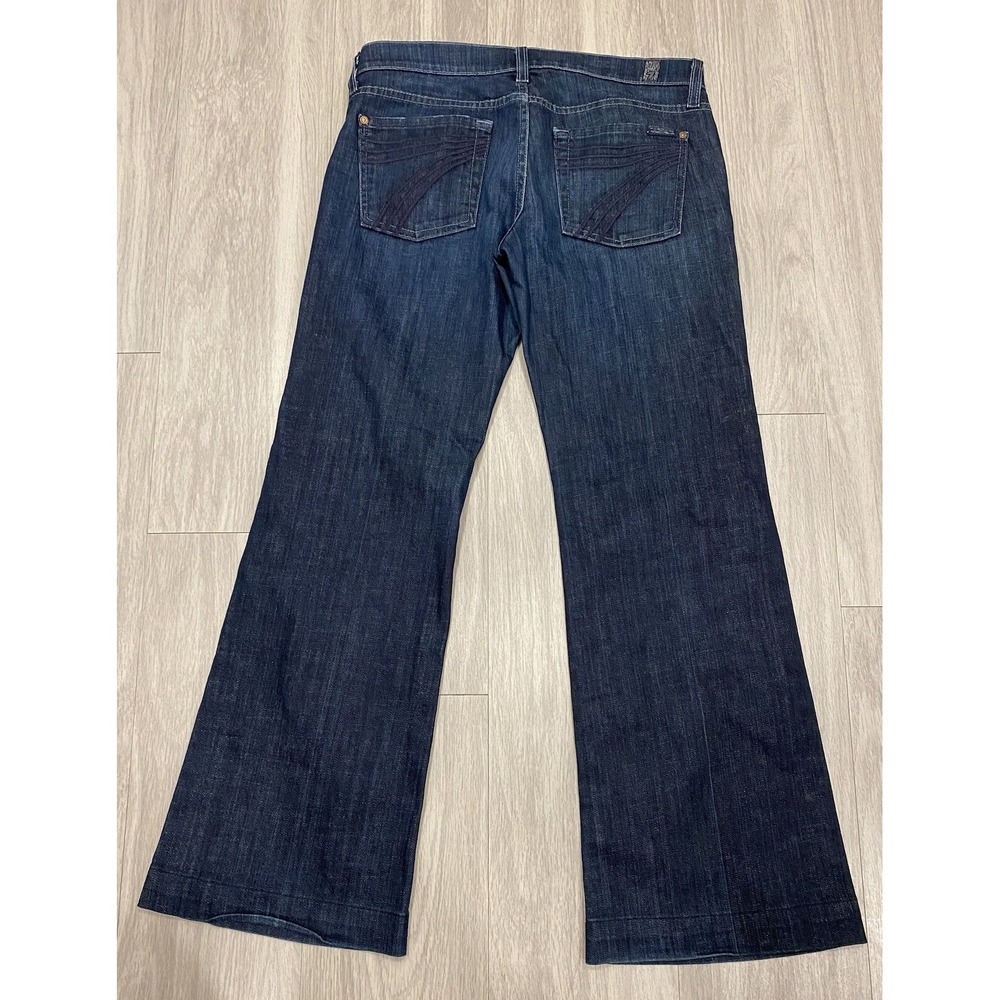 7 for all Mankind Dojo Jeans Wide Leg Flare Womens Blue Size 28
